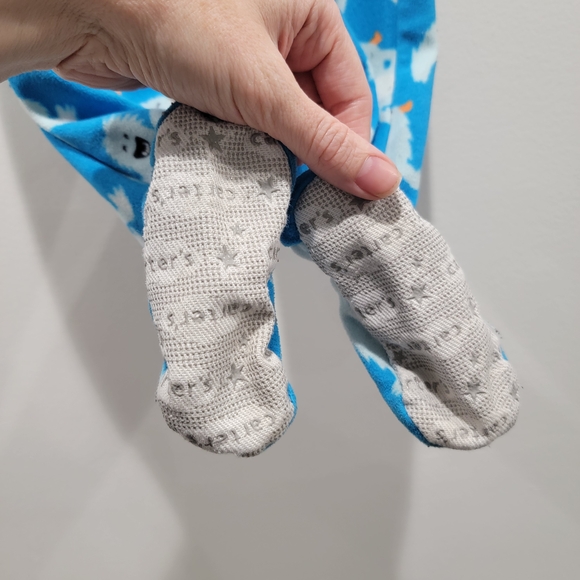 Carter's Blue Monster Print Footie - Picture 4 of 4